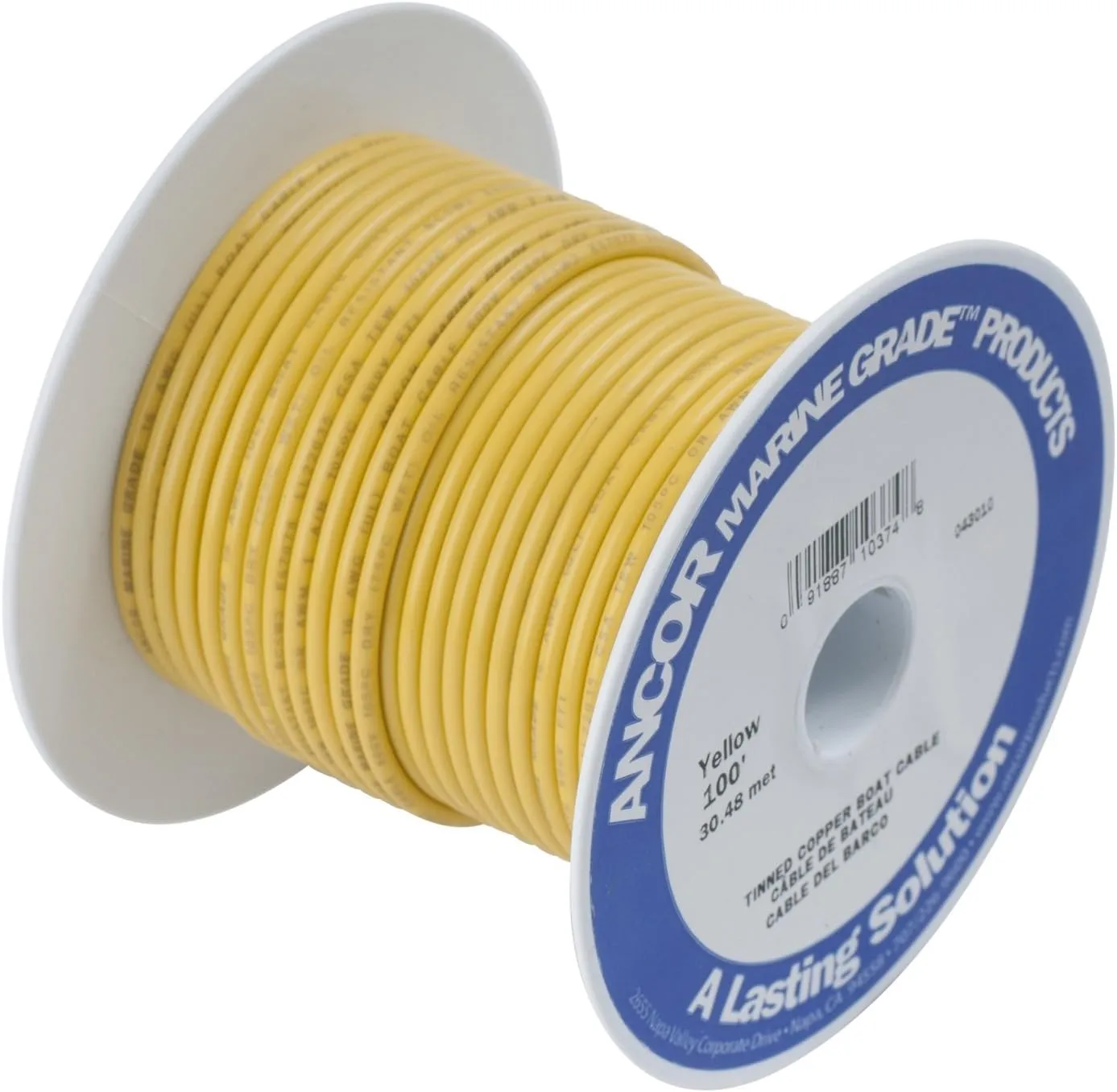 Ancor 115905 Tinned Copper Battery Cable, 1 AWG (40mm2), Yellow - 50ft