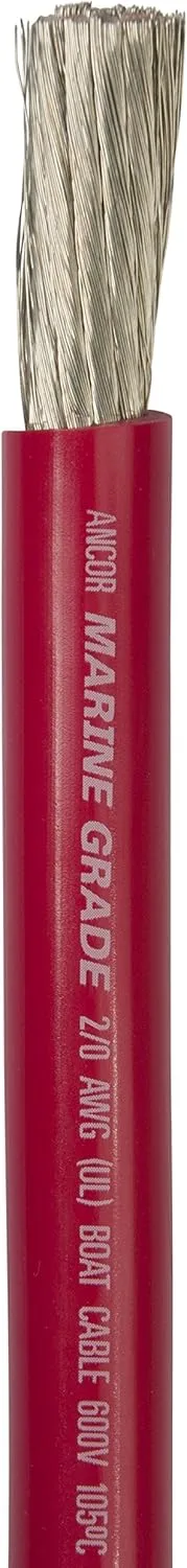 Ancor 117502 Tinned Copper Battery Cable, 2/0 AWG (62mm2), Red - 25ft