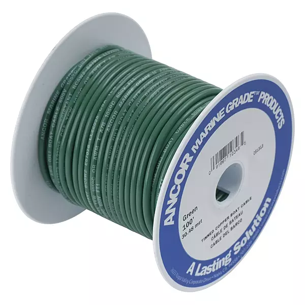Ancor 106310 Marine Grade Electrical Primary Tinned Copper Boat Wiring (12-Gauge, Green, 100-Feet)