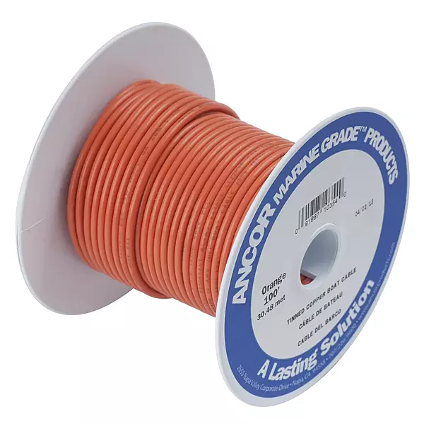 Ancor 104510 Marine Grade Electrical Primary Tinned Copper Boat Wiring (14-Gauge, Orange, 100-Feet)