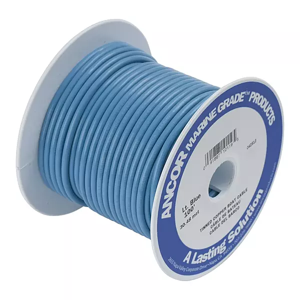 Ancor 103910 Marine Grade Electrical Primary Tinned Copper Boat Wiring (14-Gauge, Light Blue, 100-Feet)