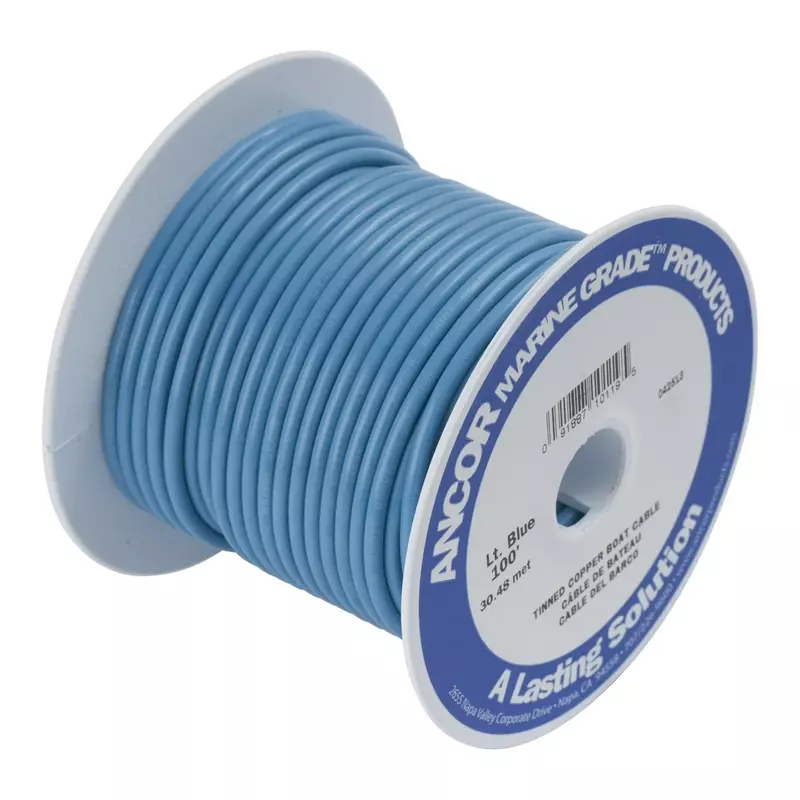 Ancor 103910 Marine Grade Electrical Primary Tinned Copper Boat Wiring (14-Gauge, Light Blue, 100-Feet)