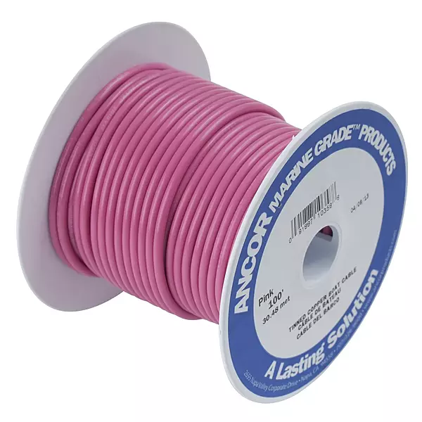 Ancor 102610 Marine Grade Electrical Primary Tinned Copper Boat Wiring (16-Gauge, Pink, 100-Feet)