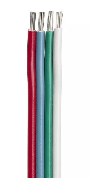 Ancor 160110 Bonded Cable, 16/4 AWG (Flat Ribbon) - 100ft - Red/Light Blue/Green/White