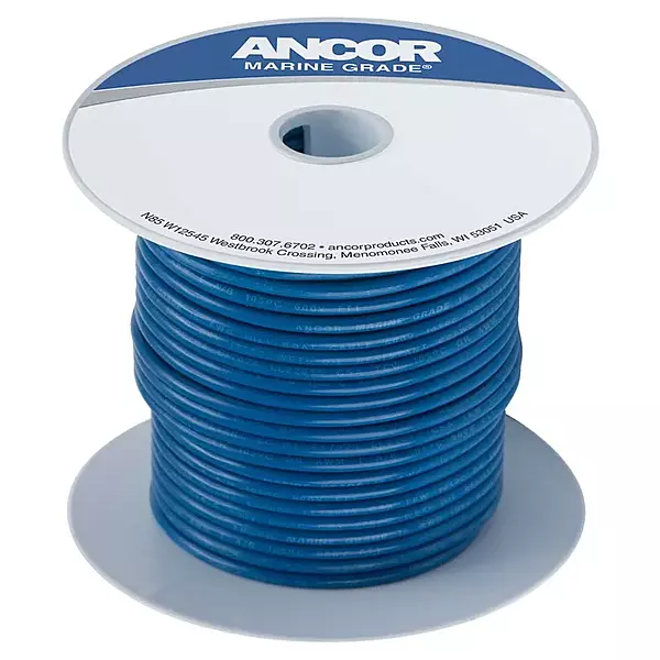 Ancor 100110 Marine Grade Electrical Primary Tinned Copper Boat Wiring (18-Gauge, Dark Blue, 100-Feet)