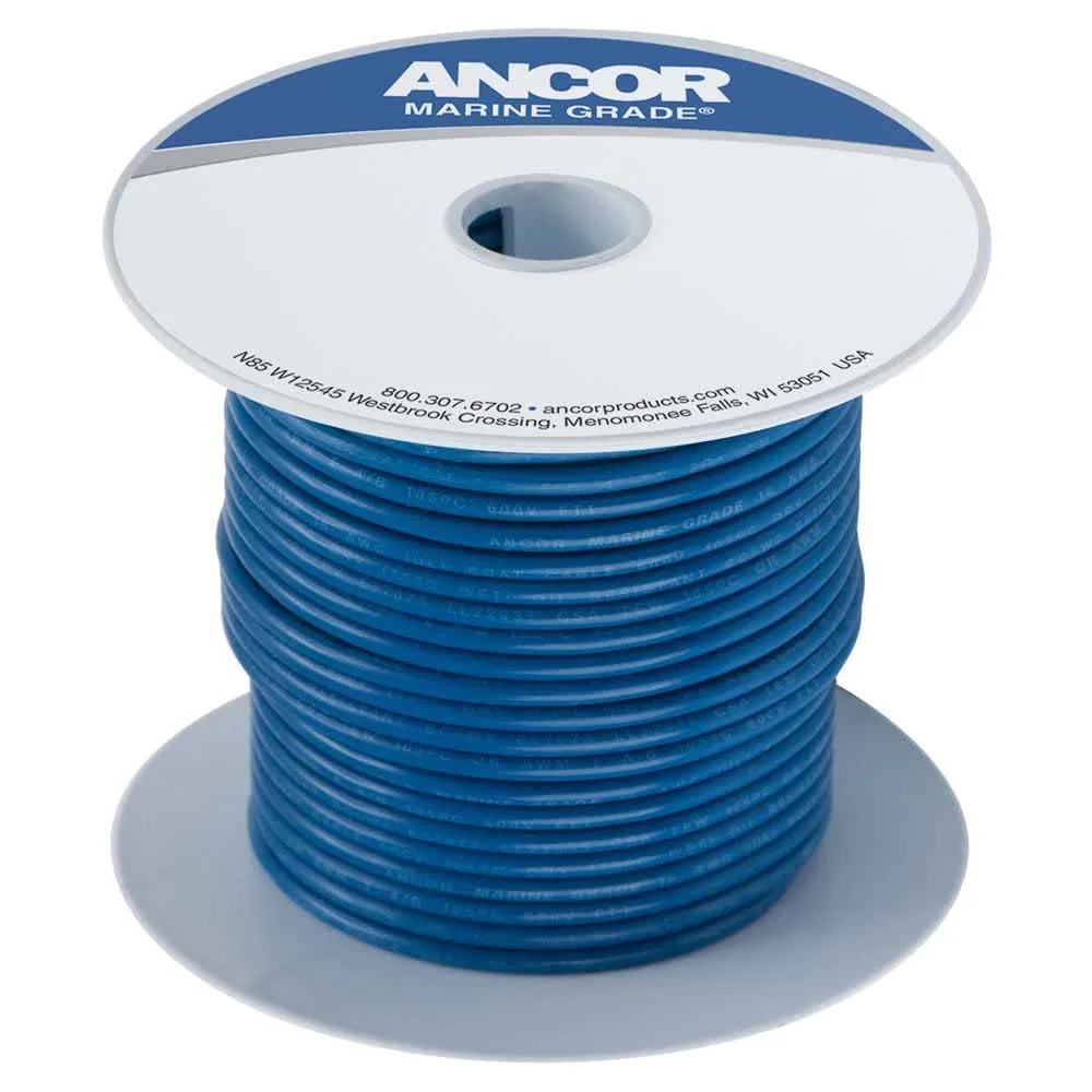 Ancor 100110 Marine Grade Electrical Primary Tinned Copper Boat Wiring (18-Gauge, Dark Blue, 100-Feet)