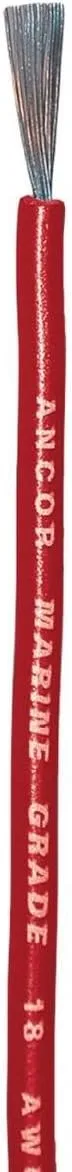 Ancor 100810 Tinned Copper Wire, 18 AWG (0.8mm2), Red - 100ft
