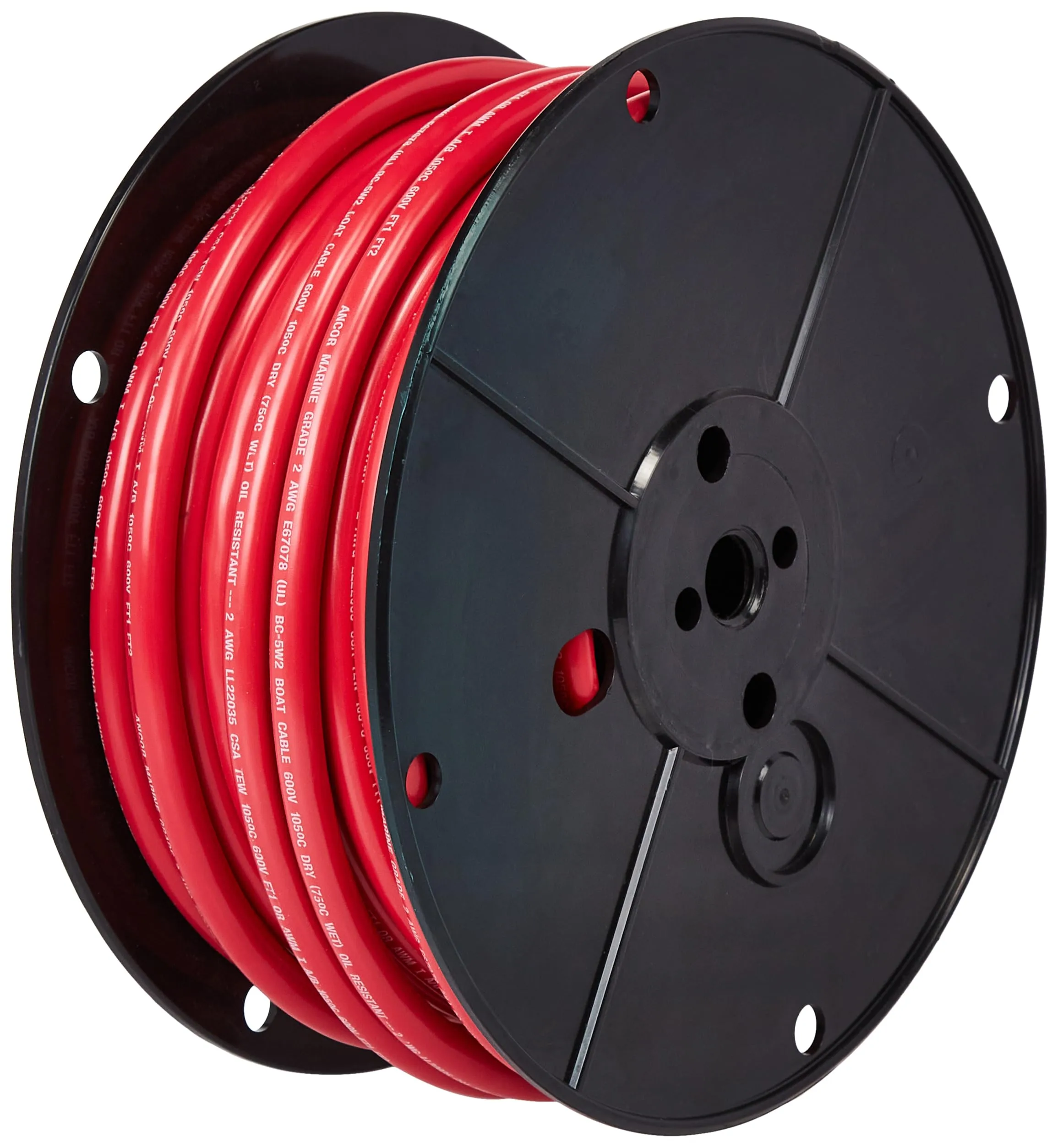 Ancor 114510 Tinned Copper Battery Cable, 2 AWG (32mm2), Red - 100ft