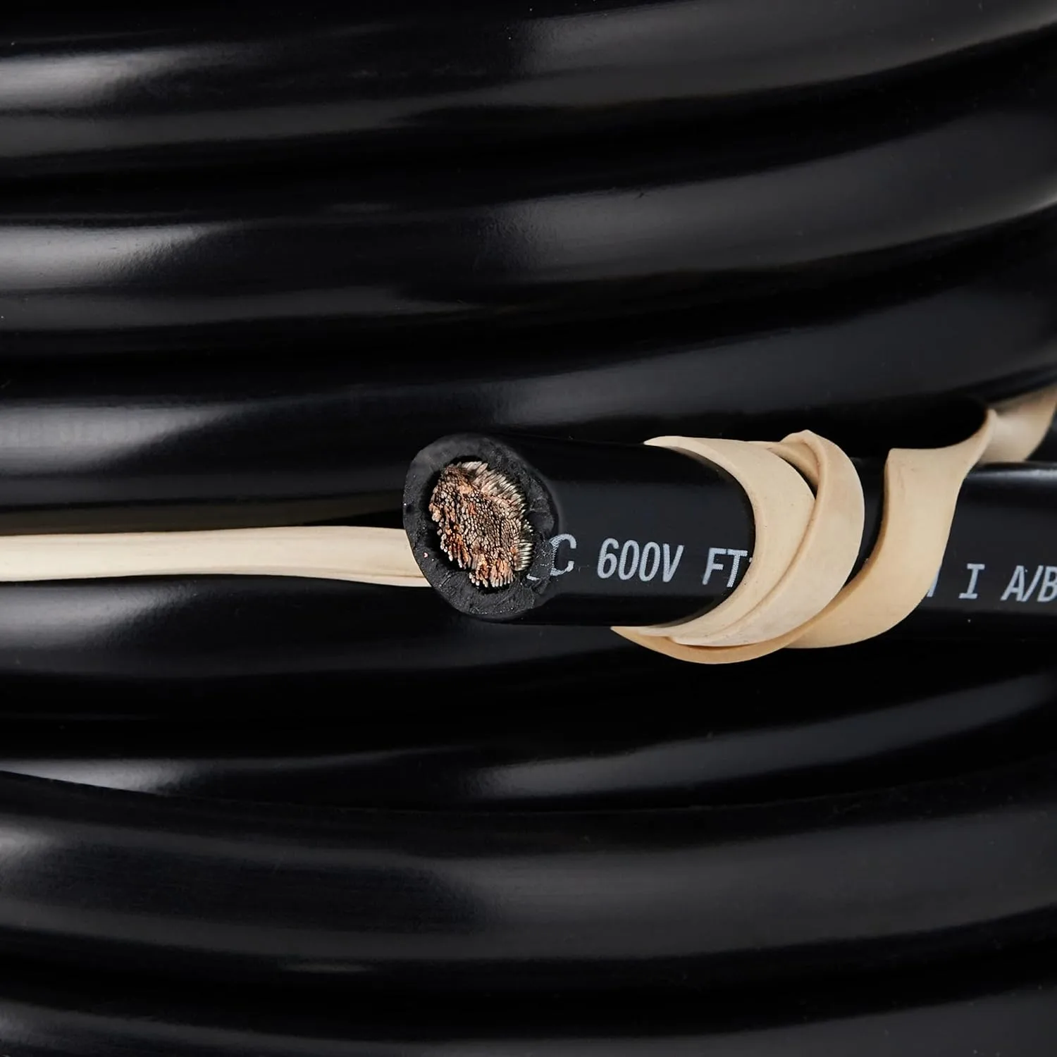 Ancor 114002 Tinned Copper Battery Cable, 2 AWG (32mm2), Black - 25ft 25 Feet