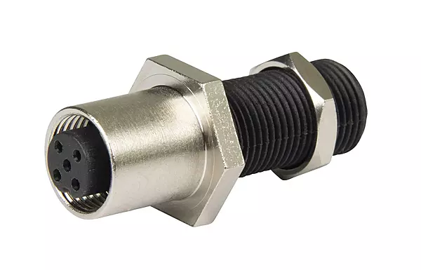 Ancor 270107 NMEA 2000 Through Bulkhead Connector, Stainless Steel/Black