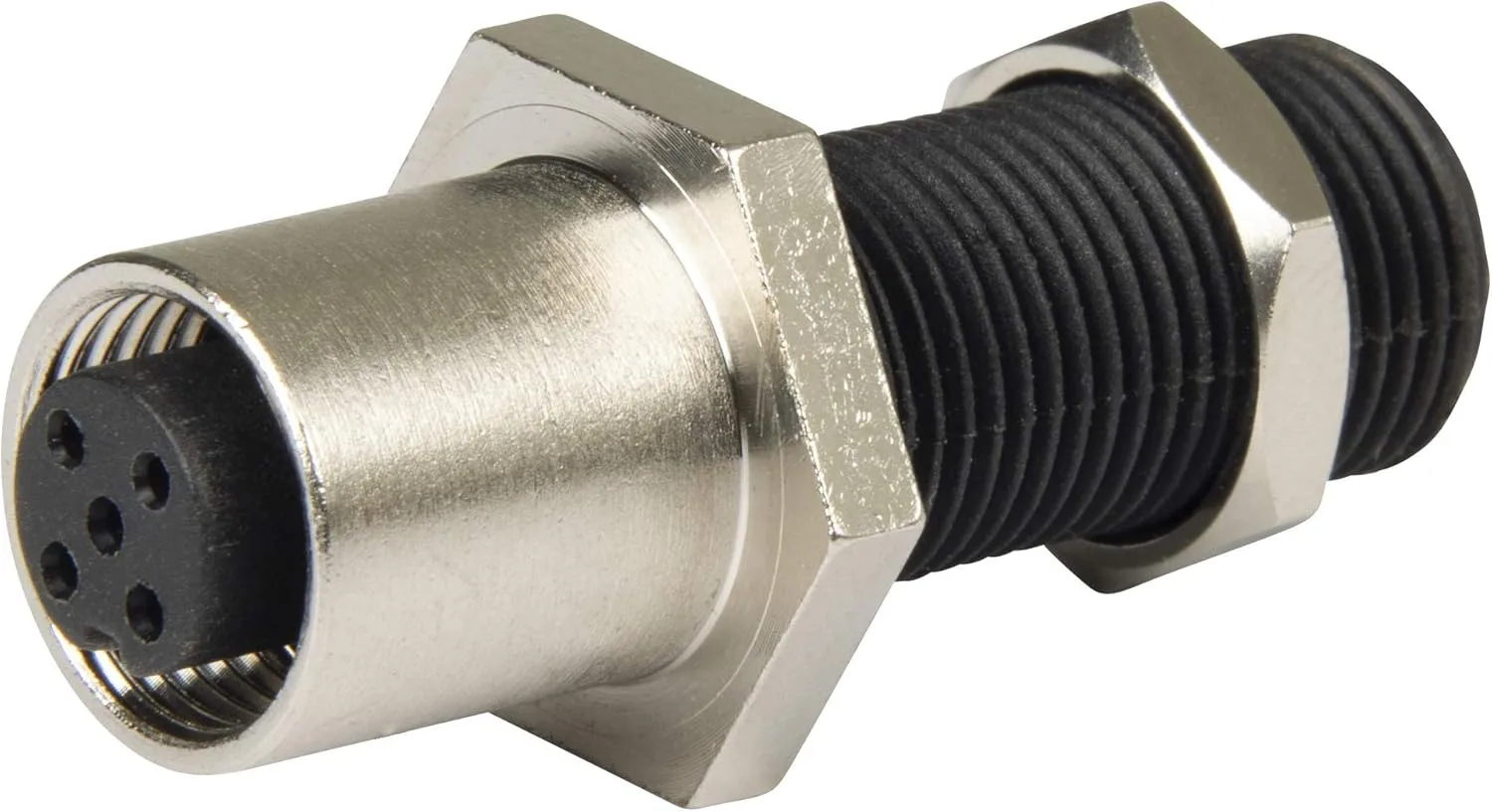 Ancor 270107 NMEA 2000 Through Bulkhead Connector, Stainless Steel/Black