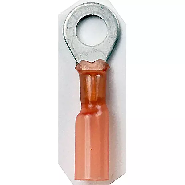 Ancor 310203 Marine Grade Electrical Nylon Insulated Adhesive Lined Heat Shrink Ring Terminals (22 to 18-Gauge, Size 8 Screw