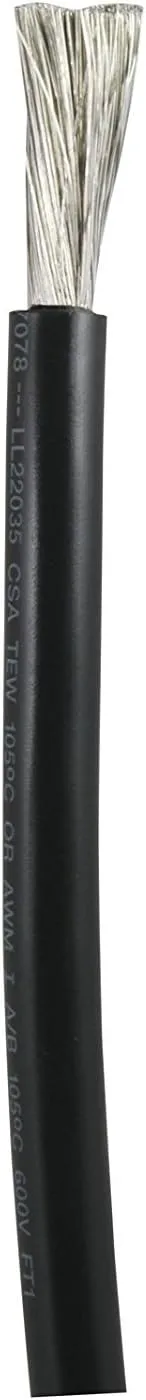 Ancor 113005 Tinned Copper Battery Cable, 4 AWG (19mm2), Black - 50ft