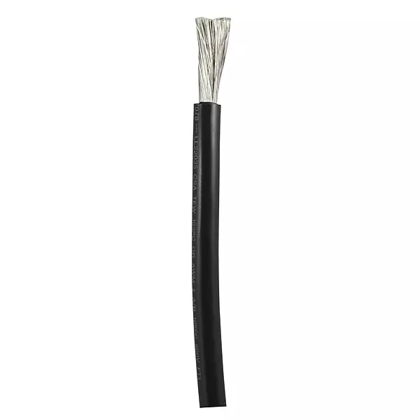 Ancor 112002 Tinned Copper Wire, 6 AWG (13mm2), Black - 25ft