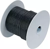 Ancor 111002 Tinned Copper Wire, 8 AWG (8mm2), Black - 25ft