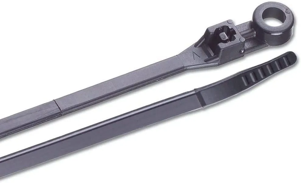 Ancor 199228 8" UV Black Mounting Cable Zip Ties - 25 Pack