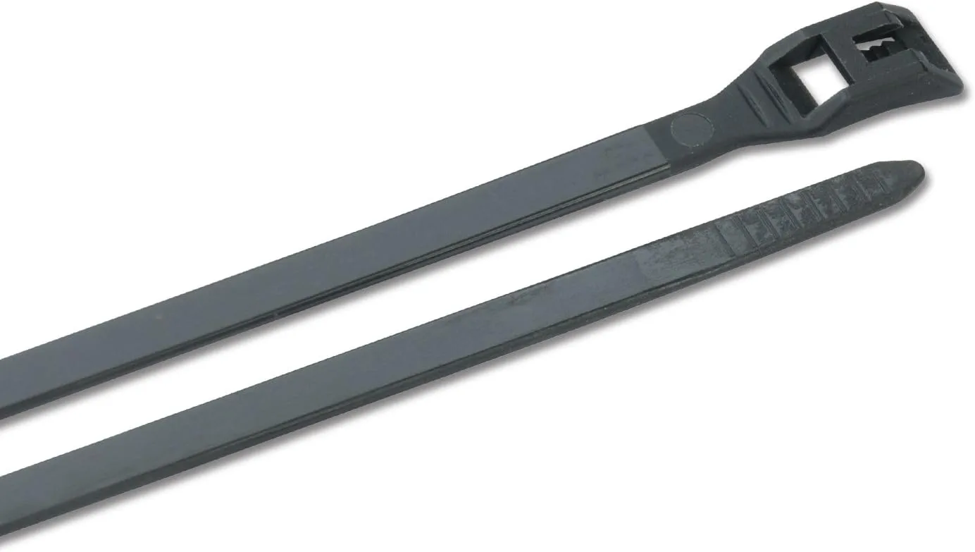 Ancor 199325 Cable Tie, Low Profile, 8", Black, 100pc