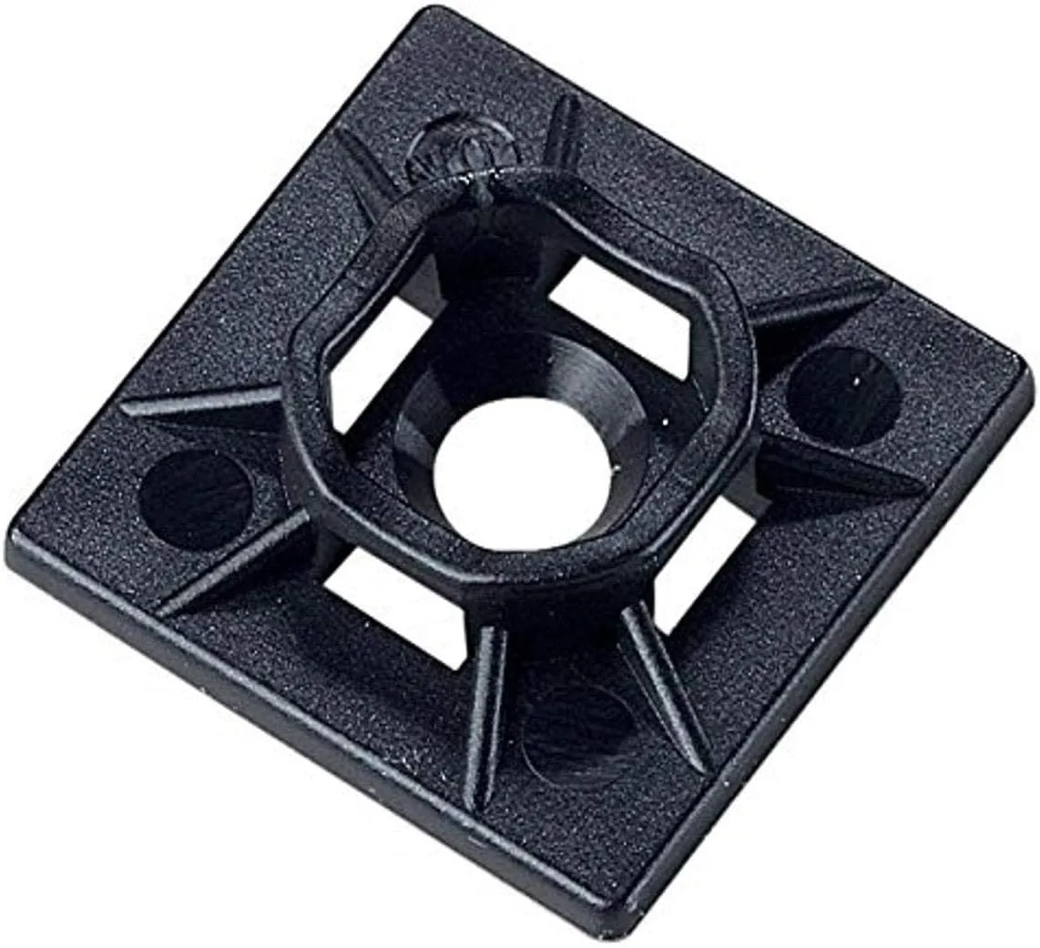Ancor Marine Grade 199236 Cable Tie Mount, Black, Adhesive Lined, 25pc