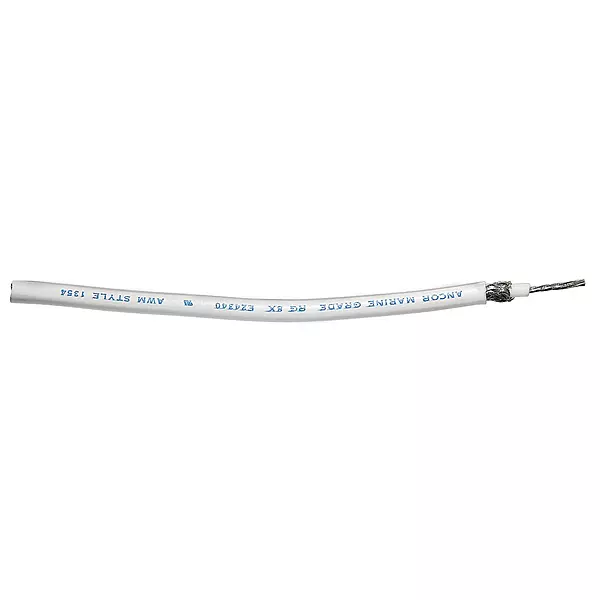 Ancor 151510 Marine Grade Tinned Copper Coaxial Cable (RG-8X, White, 100 ft)