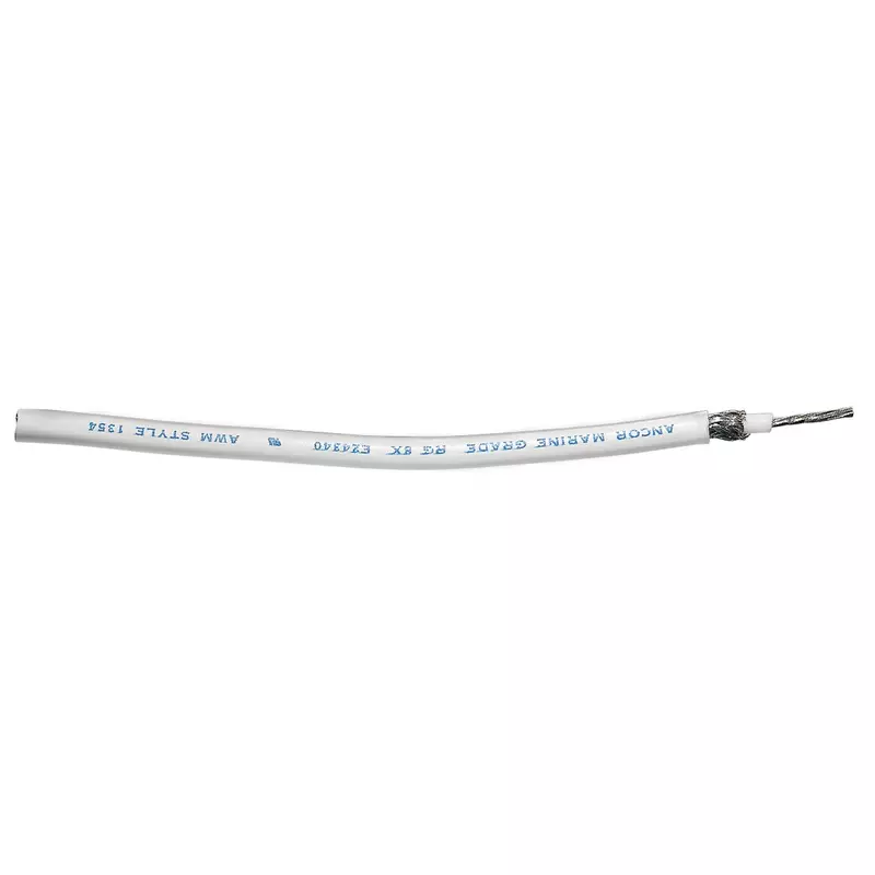 Ancor 151510 Marine Grade Tinned Copper Coaxial Cable (RG-8X, White, 100 ft)