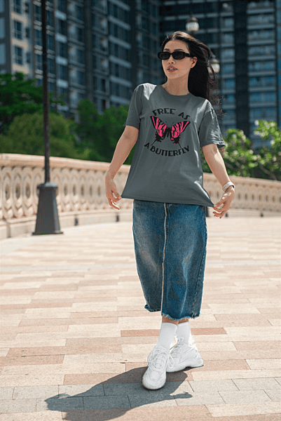 Free As A Butterfly Blue Storm BELLA + CANVAS Unisex T-shirt