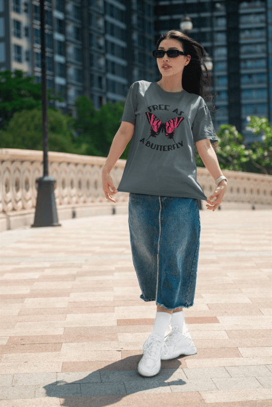 Free As A Butterfly Blue Storm BELLA + CANVAS Unisex T-shirt