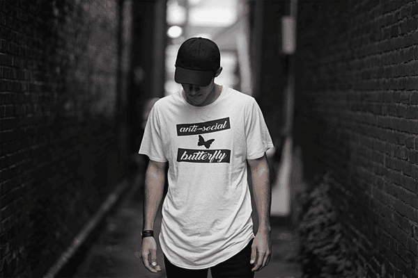 Anti-Social Butterfly White BELLA + CANVAS Unisex T-shirt