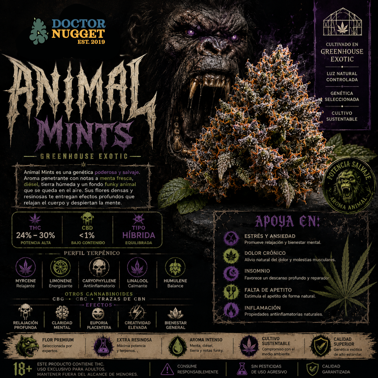 Dr. Nugget Animal Mints THC Flor