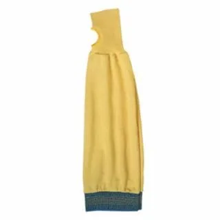 Ansell Yellow 22" Light Weight Kevlar Cut Resistant Assembler Interlock Sleeve with Thumb Hole and Knit Cuff