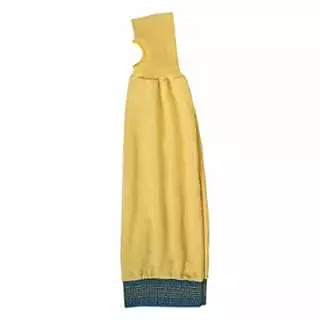 Ansell Yellow 22" Light Weight Kevlar Cut Resistant Assembler Interlock Sleeve with Thumb Hole and Knit Cuff