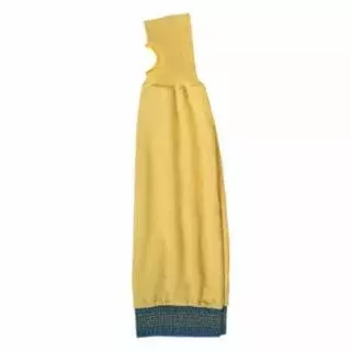 Ansell Yellow 22" Light Weight Kevlar Cut Resistant Assembler Interlock Sleeve with Thumb Hole and Knit Cuff