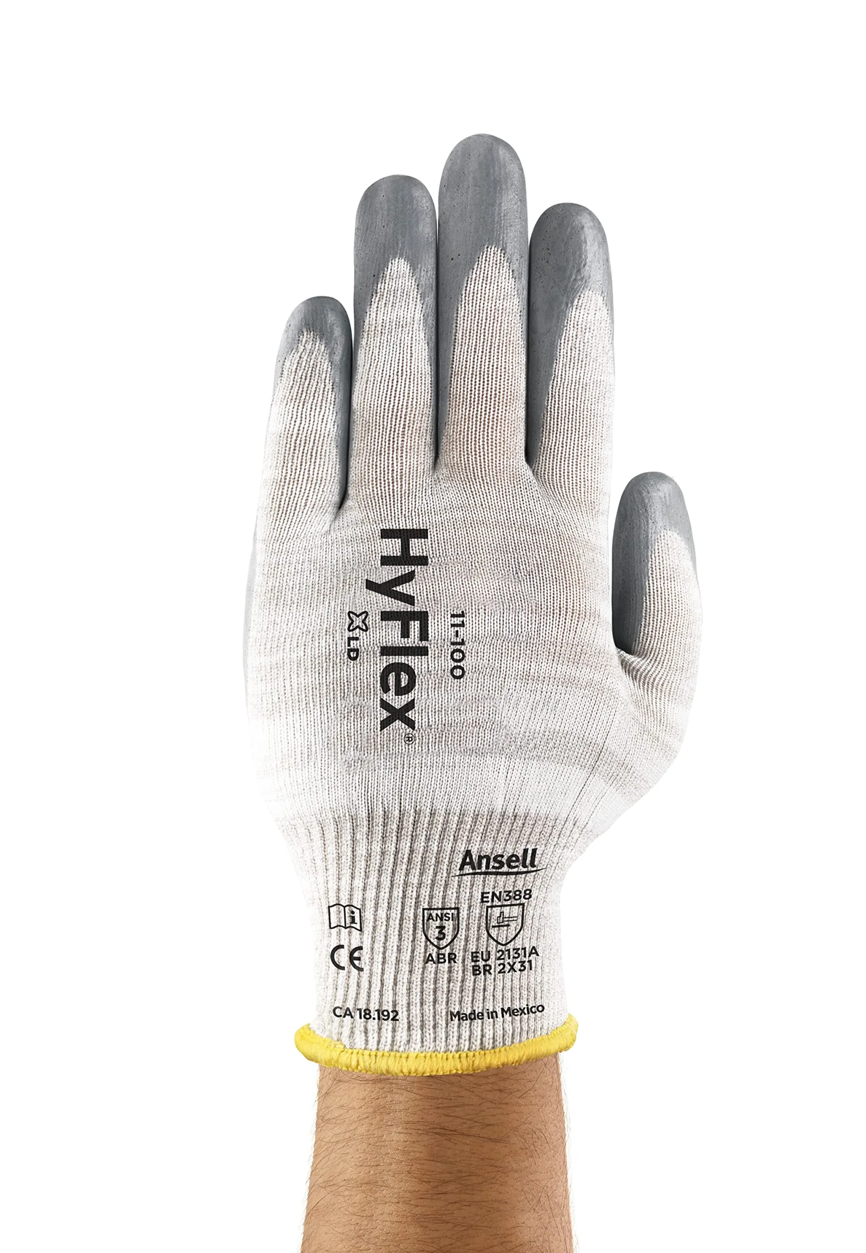 HYFLEX 11-100 Cut-Resistant Foam Nitrile Coated Nylon Gloves withTouchscreen Compatibility for Auto