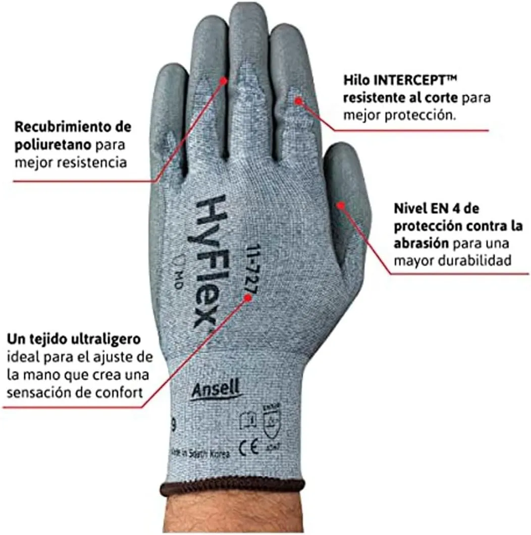 Series 11-727 Puncture-Resistant Gloves: Size X-Large, ANSI Cut N/A, Polyurethane, Series 11-727