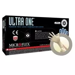 Micro Flex MFXUL315M Medium Ultra One Powder Free Latex Extended Cuff Examination Gloves