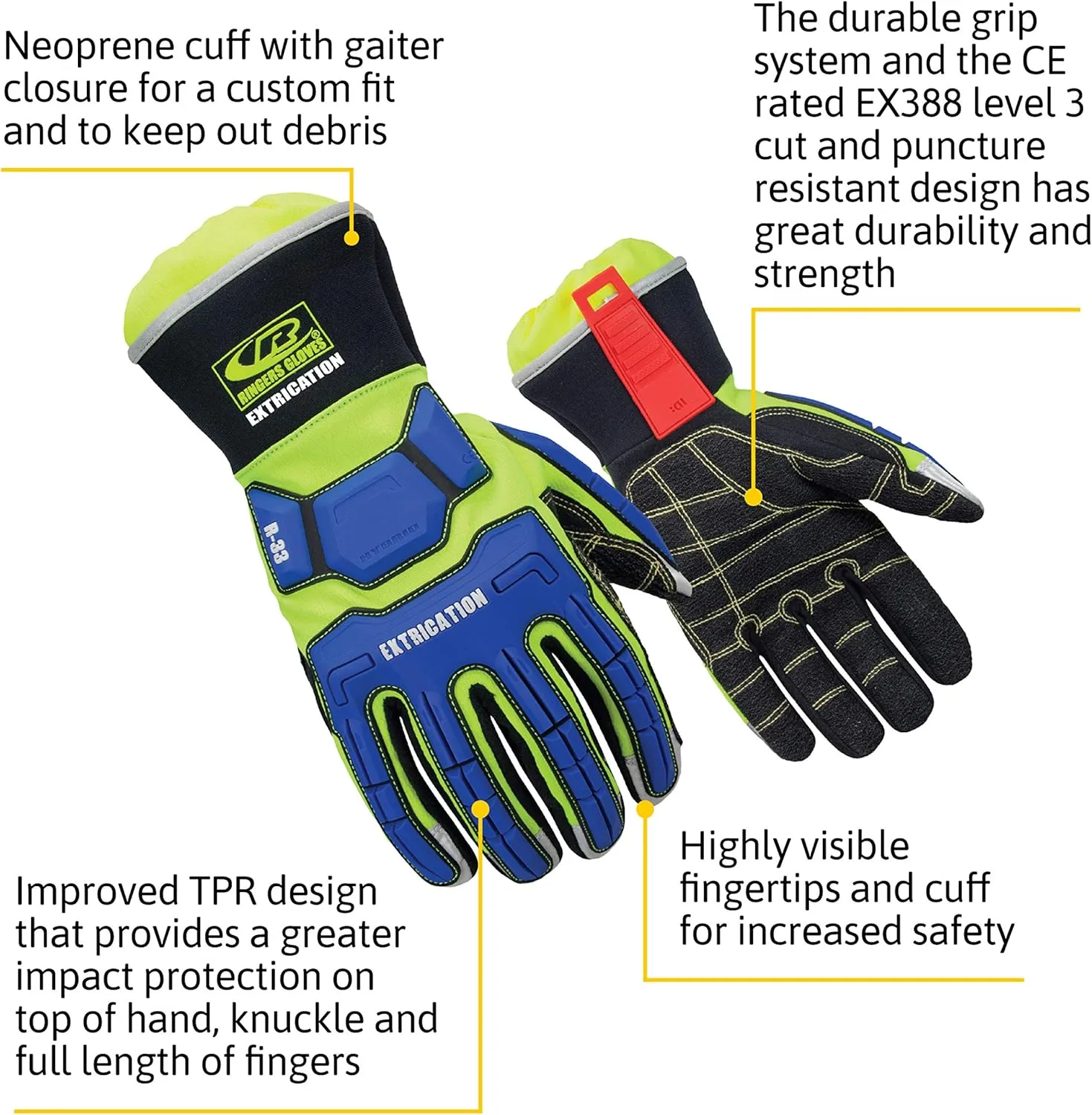 Ansell Ringers Gloves R-33 Extrication Gloves