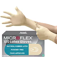 TouchNTuff Ansell Conform 69-210 Latex Glove, Powdered, Disposable, Rolled Beaded Cuff, 9" Length, 5 mils Thick