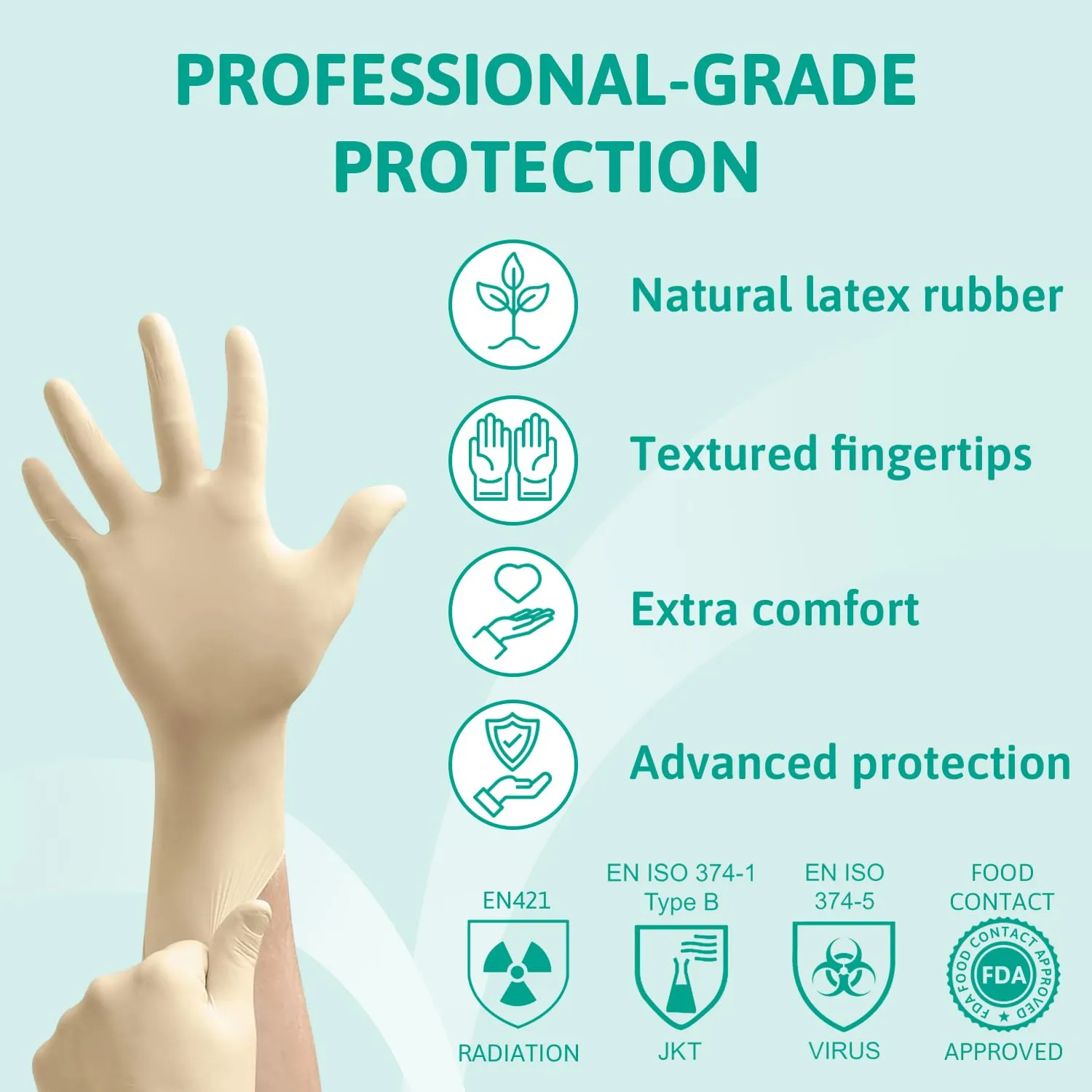 TouchNTuff Ansell Conform 69-210 Latex Glove, Powdered, Disposable, Rolled Beaded Cuff, 9" Length, 5 mils Thick