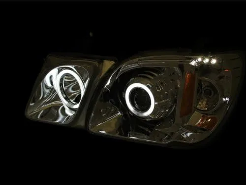 AnzoUSA 111169 Chrome Clear Projector Halo Headlight for Lexus LX470 (Sold in Pairs)
