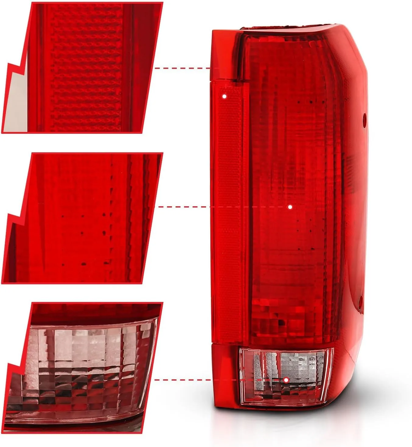 ANZO 311306 Tail Light Assembly - Red/Clear Lens for Ford Bronco