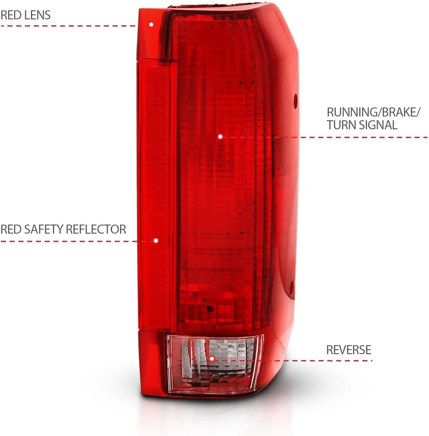 ANZO 311306 Tail Light Assembly - Red/Clear Lens for Ford Bronco