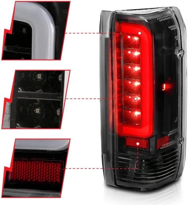 ANZO (311350) 1987-1996 Ford F-150 LED Taillights Black Housing Clear (Pair)
