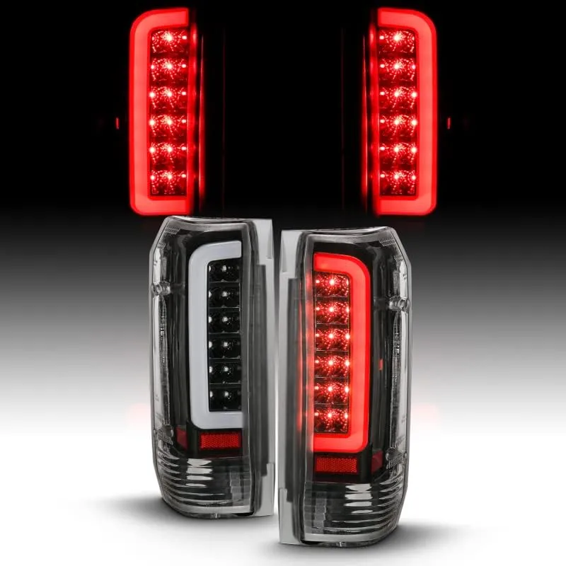 ANZO (311350) 1987-1996 Ford F-150 LED Taillights Black Housing Clear (Pair)