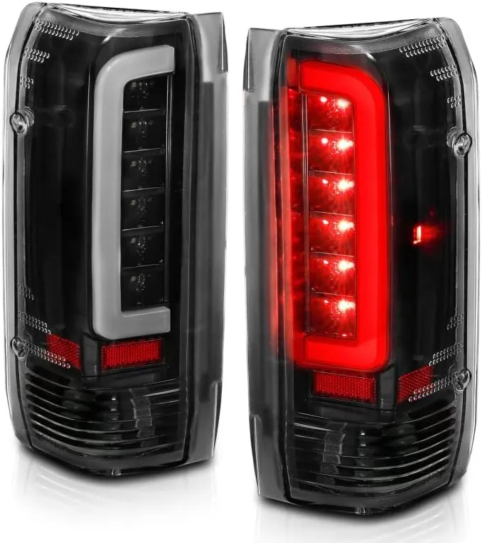 ANZO (311350) 1987-1996 Ford F-150 LED Taillights Black Housing Clear (Pair)