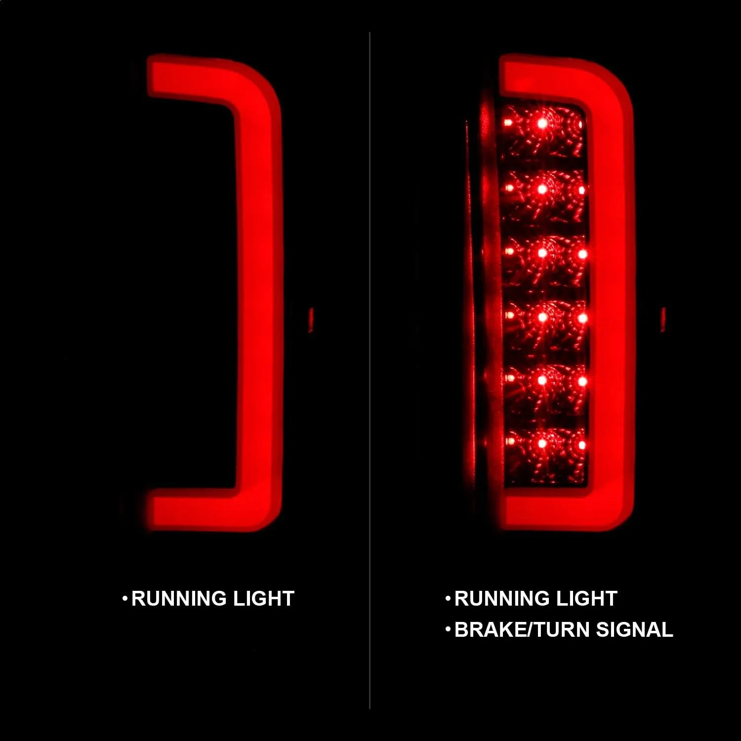ANZO (311351) 1987-1996 Ford F-150 LED Taillights Black Housing Smoke Lens (Pair)