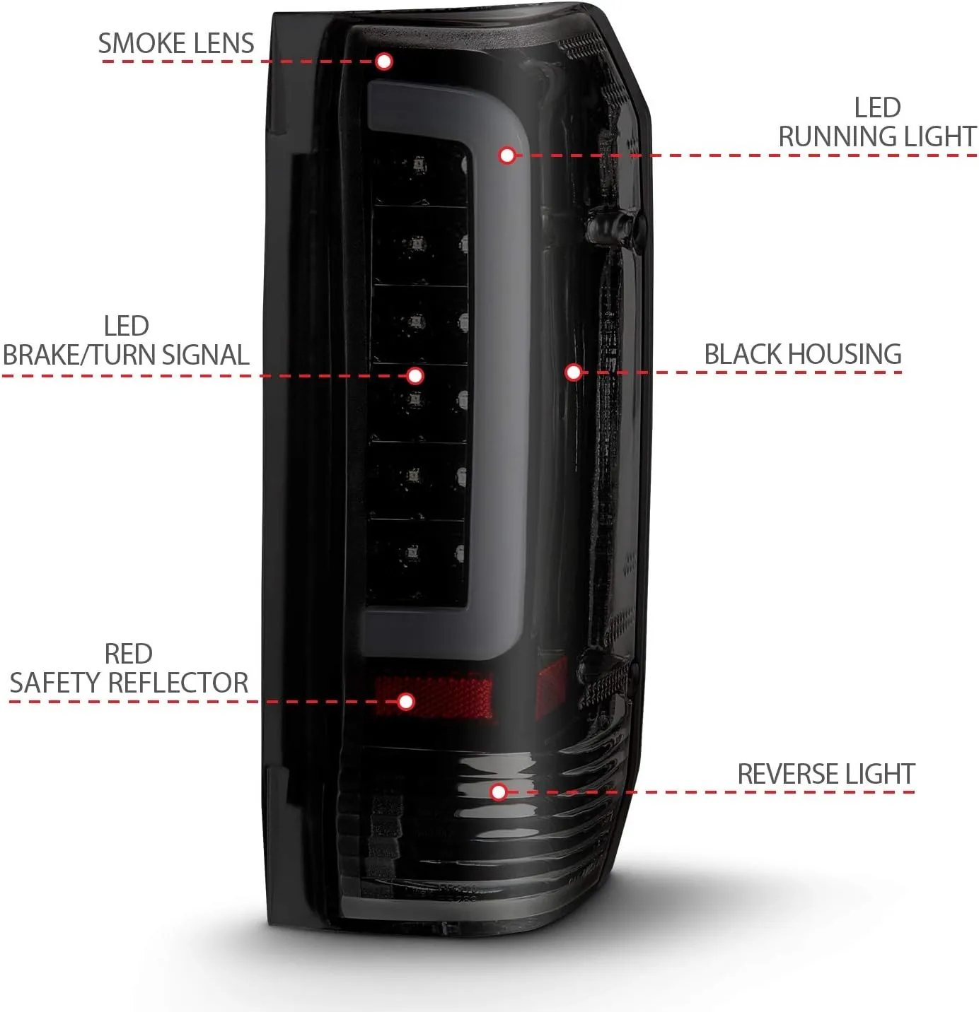 ANZO (311351) 1987-1996 Ford F-150 LED Taillights Black Housing Smoke Lens (Pair)