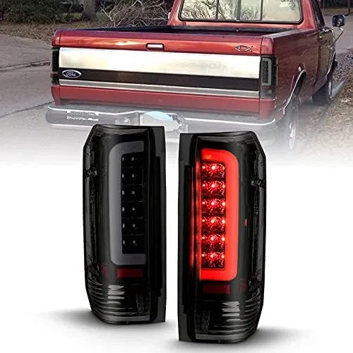ANZO (311351) 1987-1996 Ford F-150 LED Taillights Black Housing Smoke Lens (Pair)