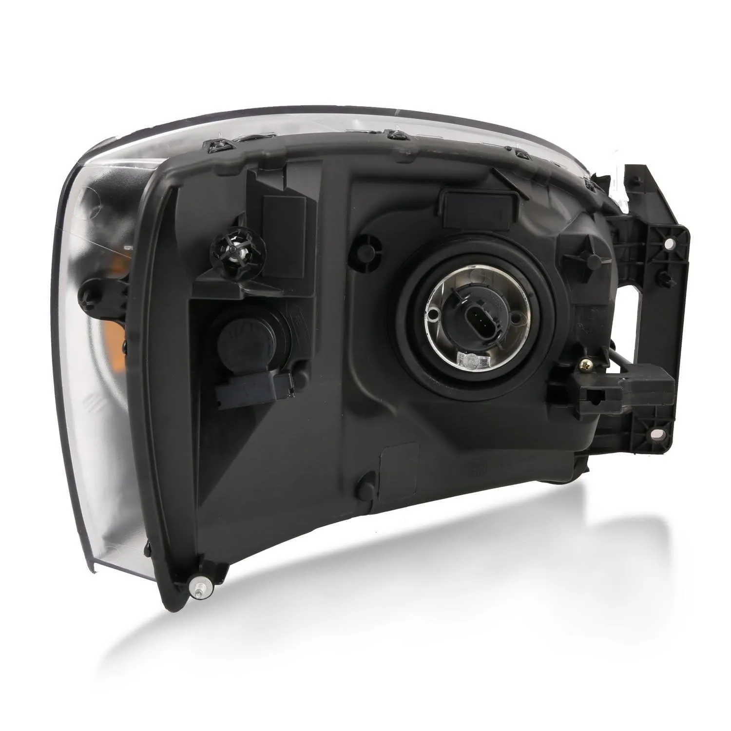 ANZO 2006-2009 Dodge Ram 1500 Crystal Headlight Black Amber