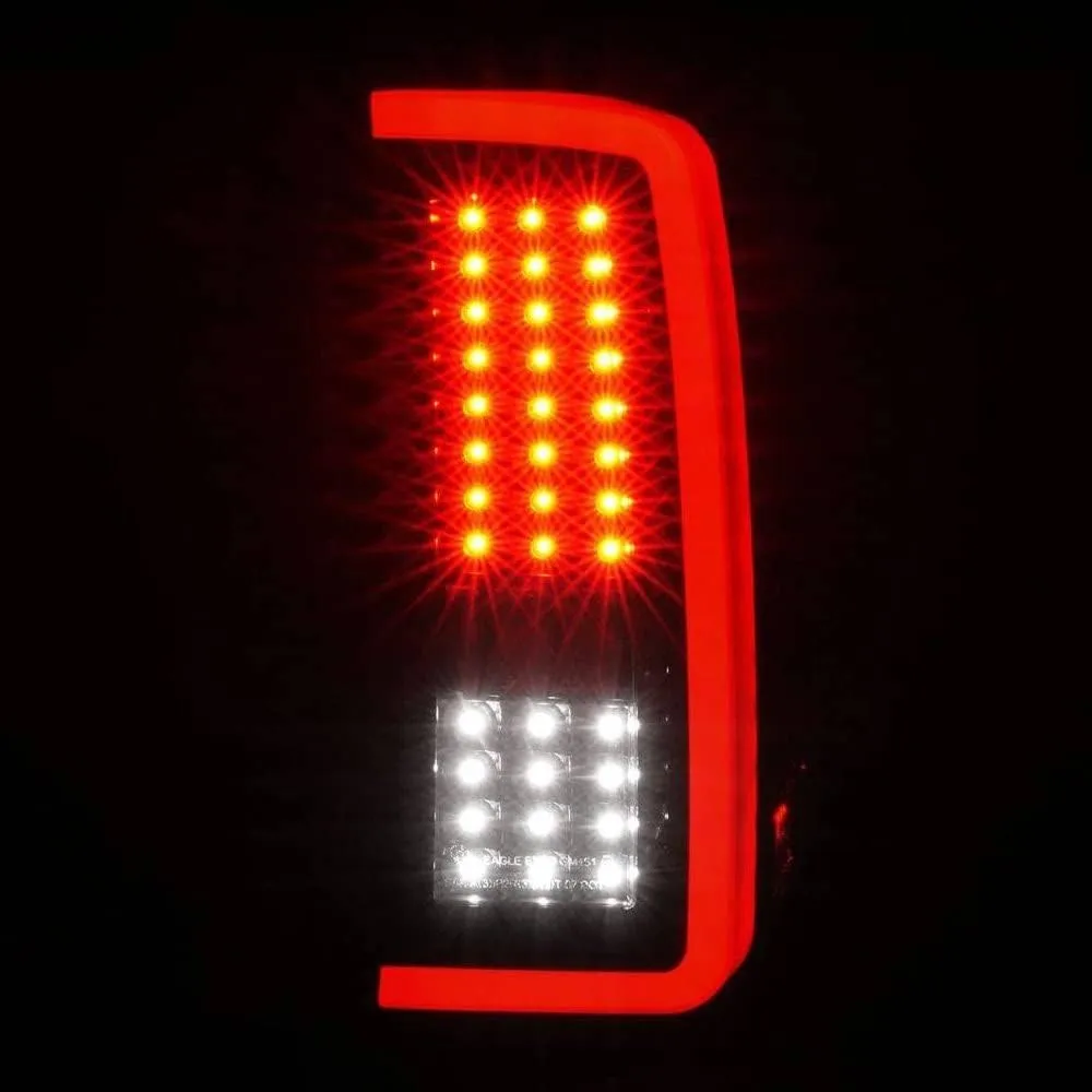 ANZO 2007-2013 Chevrolet Silverado1500/ 2500/3500 LED Tail Lights w/Light Bar Black Housing Smoke