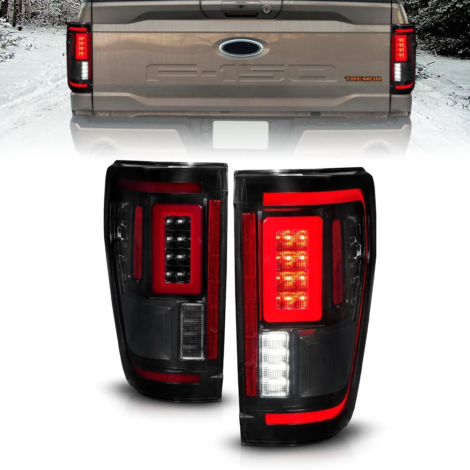 ANZO - Black/Smoke Sequential Fiber Optic LED Tail Lights