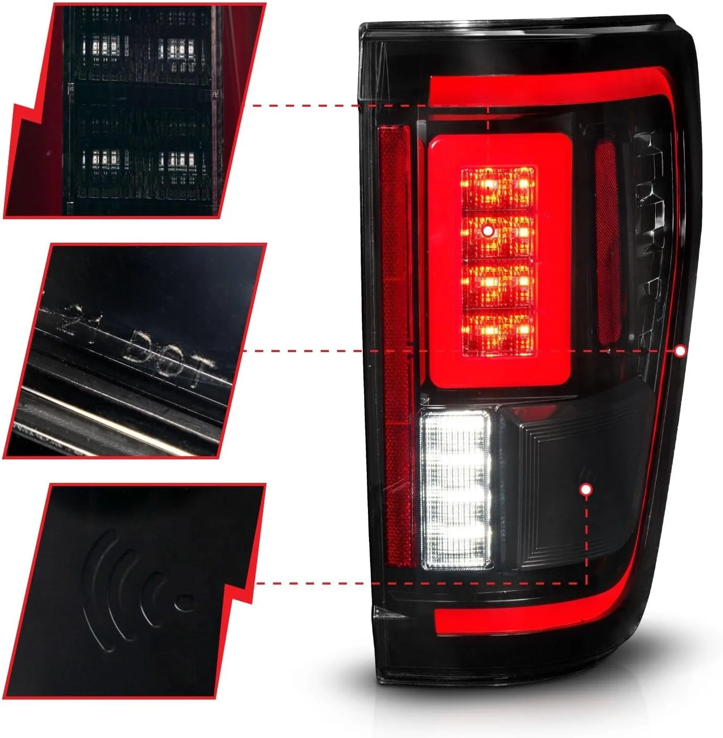 ANZO - Black/Smoke Sequential Fiber Optic LED Tail Lights